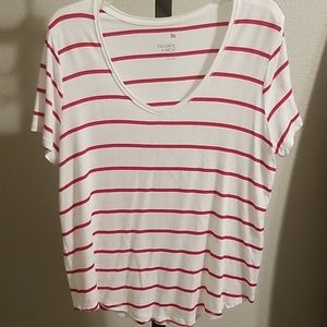 Red & White Striped Tee